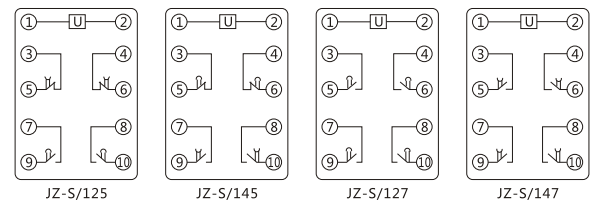 JZ-S/426靜態可調延時中間繼電器內部接線圖及外引接線圖